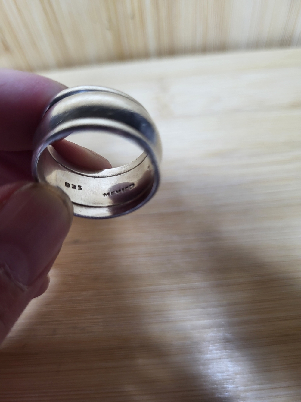 Vintage Solid 925 Sterling Silver Women's Wide Band Ring Sz9